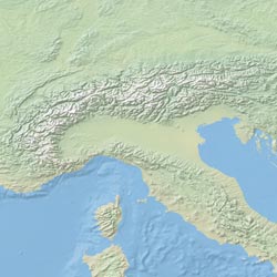 Map of the Italian Alps